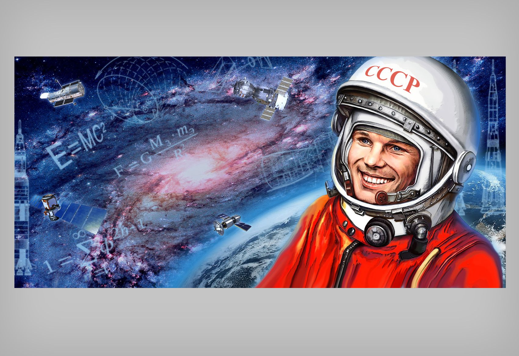 Плакат с Гагариным большой